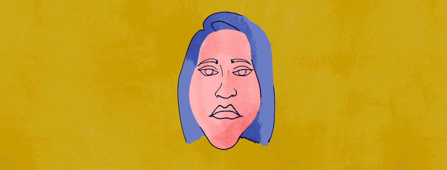 an animation of a woman's face expanding and shrinking due to Prednisone