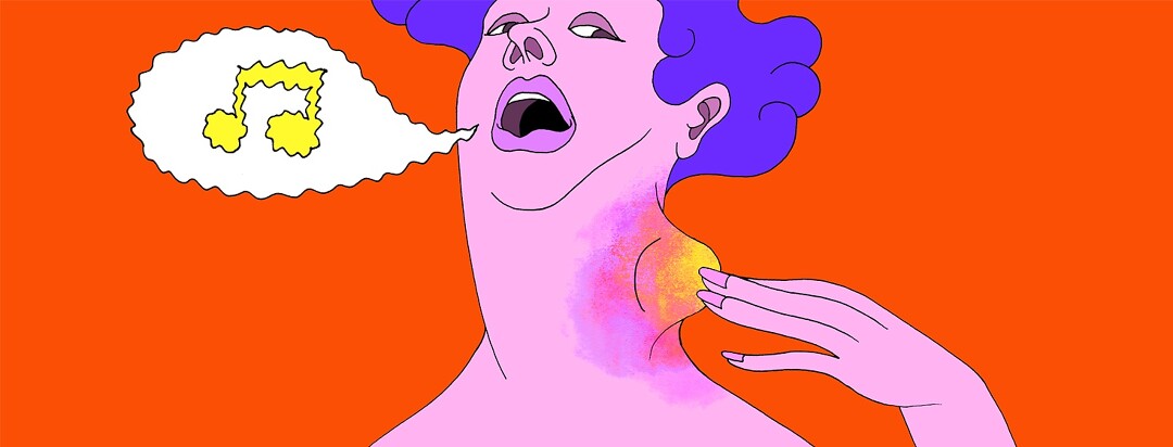 a woman with myasthenia gravis has a throat lump