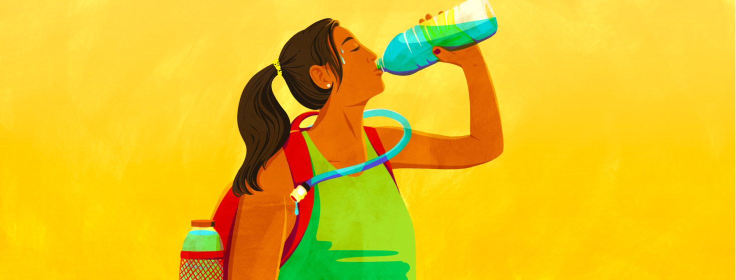 woman drinking ice cold water myasthenia gravis and heat