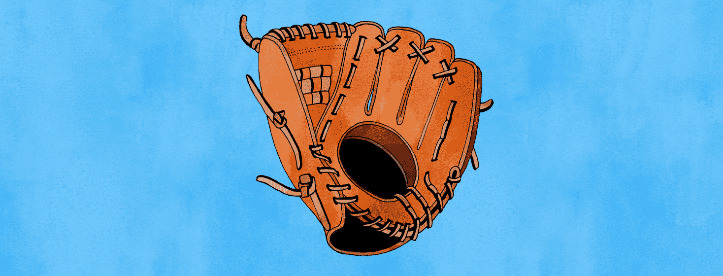 a baseball glove with holes in it